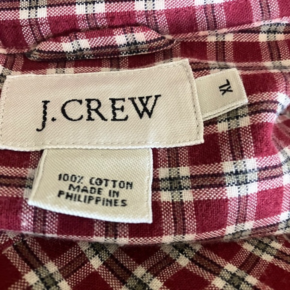 Men’s vintage j crew long sleeve button down plaid shirt sz xl 1 pocket - Picture 11 of 12